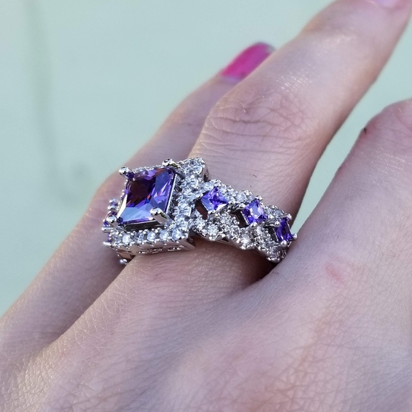 🆕️Silver-2.75CT Purple Amethyst&white Sapphire - Picture 4 of 9